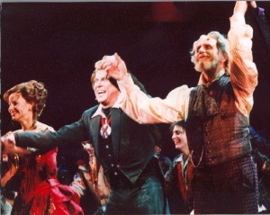 Mandy Gonzalez, Michael Crawford, and René taking their bows at one of the final performances, January 24 or 25 (Photo by Genevieve Rafter-Keddy)